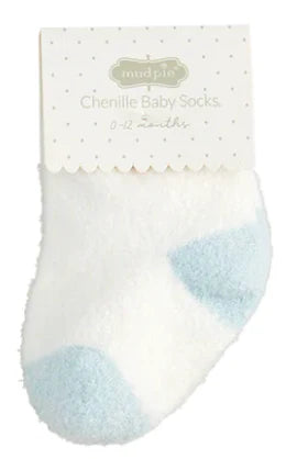 Blue Toe Chenille Socks