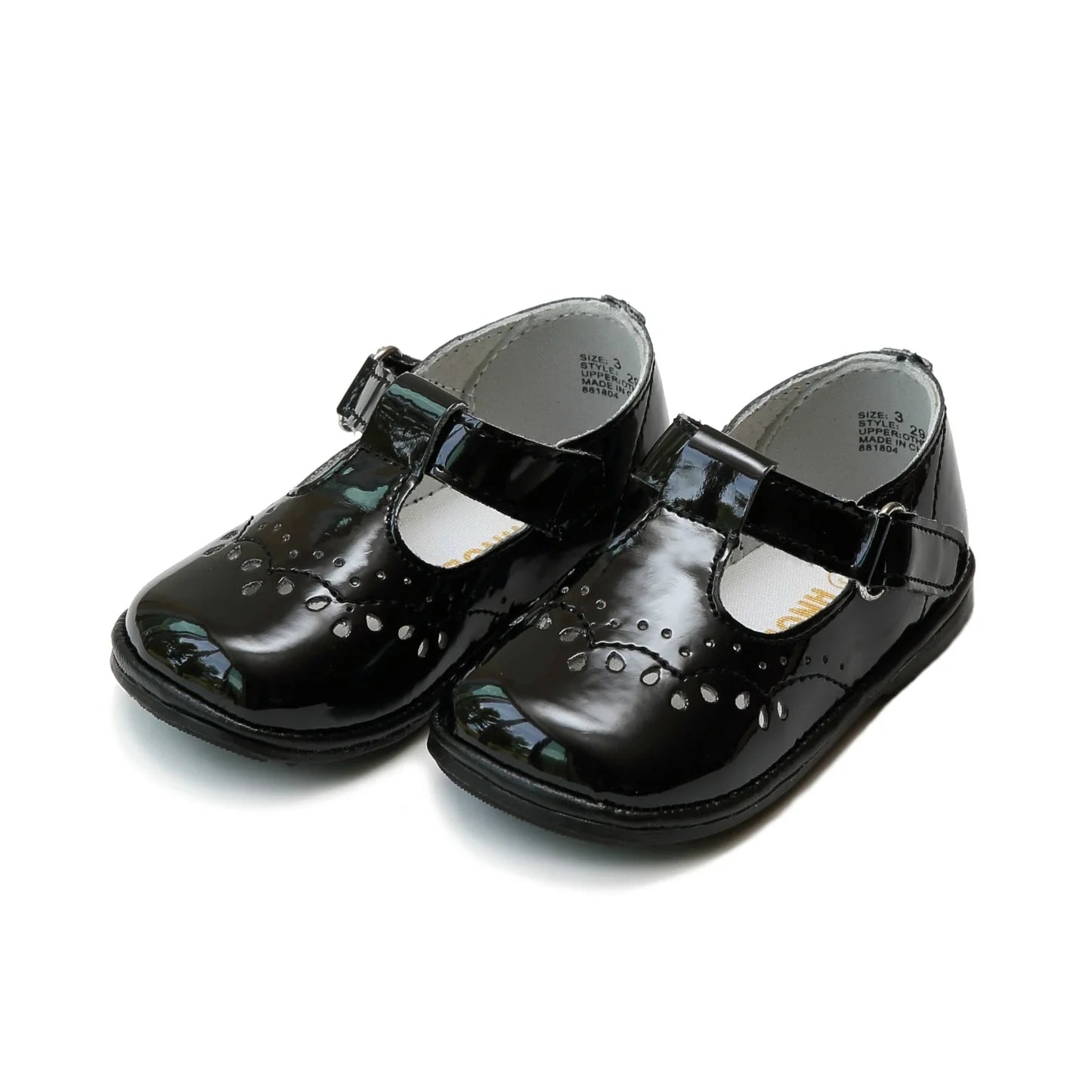 Black Birdie Patent T-Strap Mary Jane Shoe
