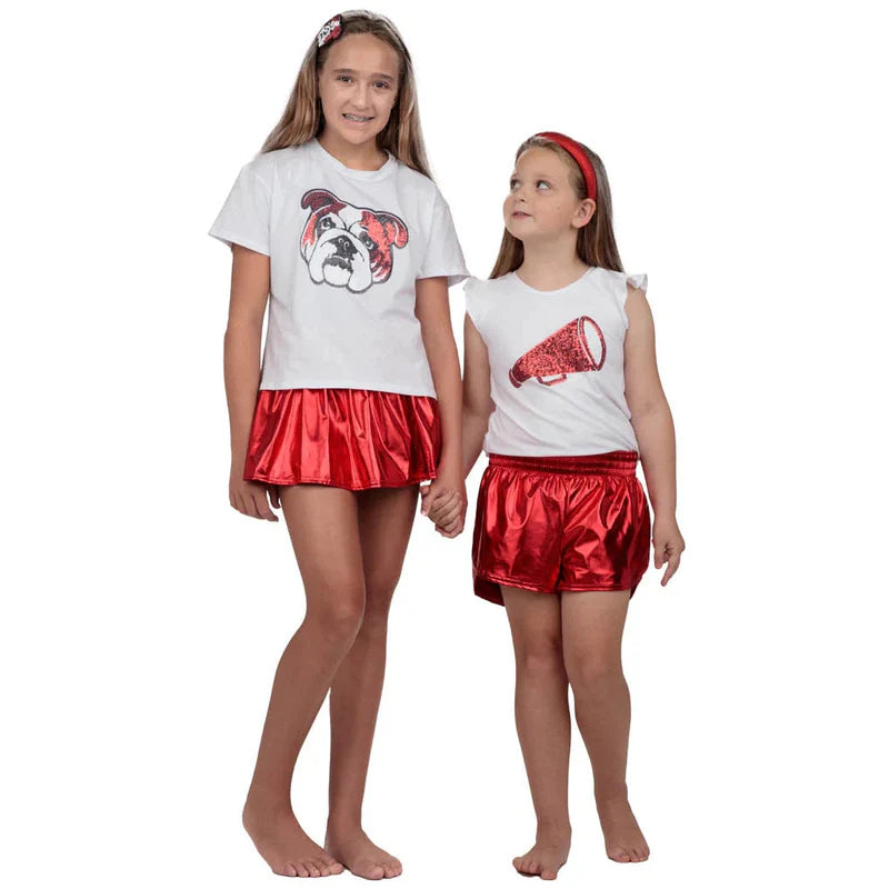 Red Metallic Skorts