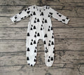 Black White Trees Zipper Footie