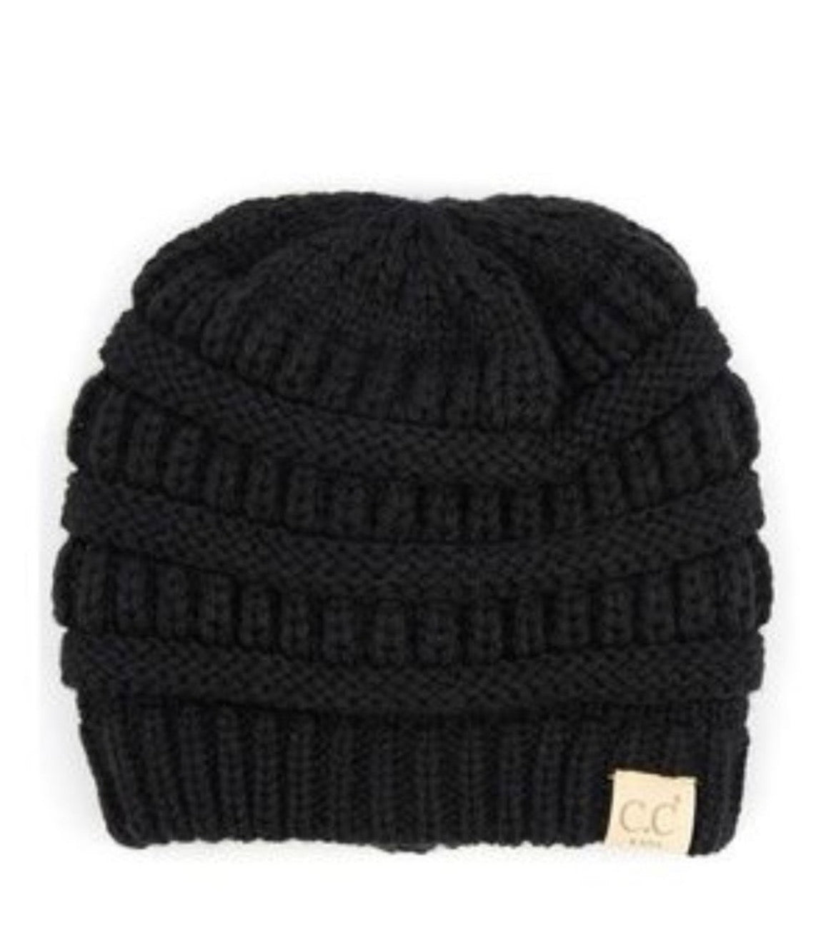 Kids Black Knit Beanie