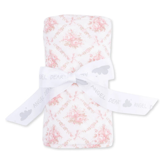Rose Bow Lattice Swaddle Blanket