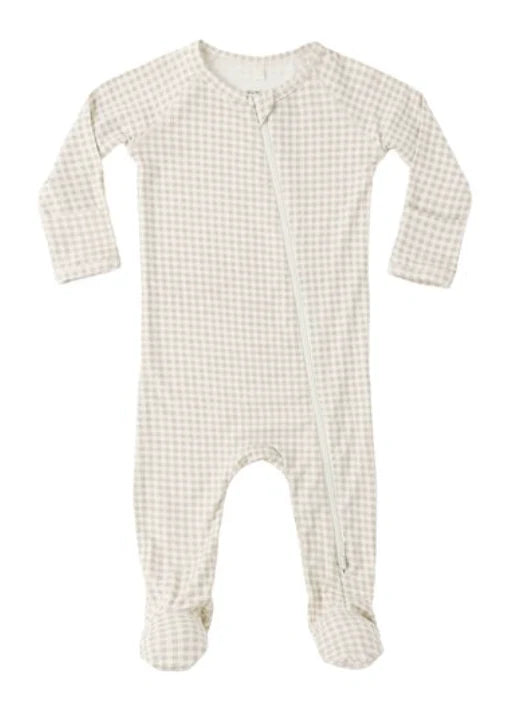 Gingham Zipper Footie