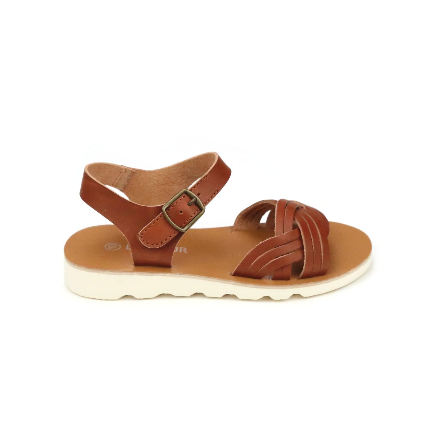 Cognac Athena Braided Sandal