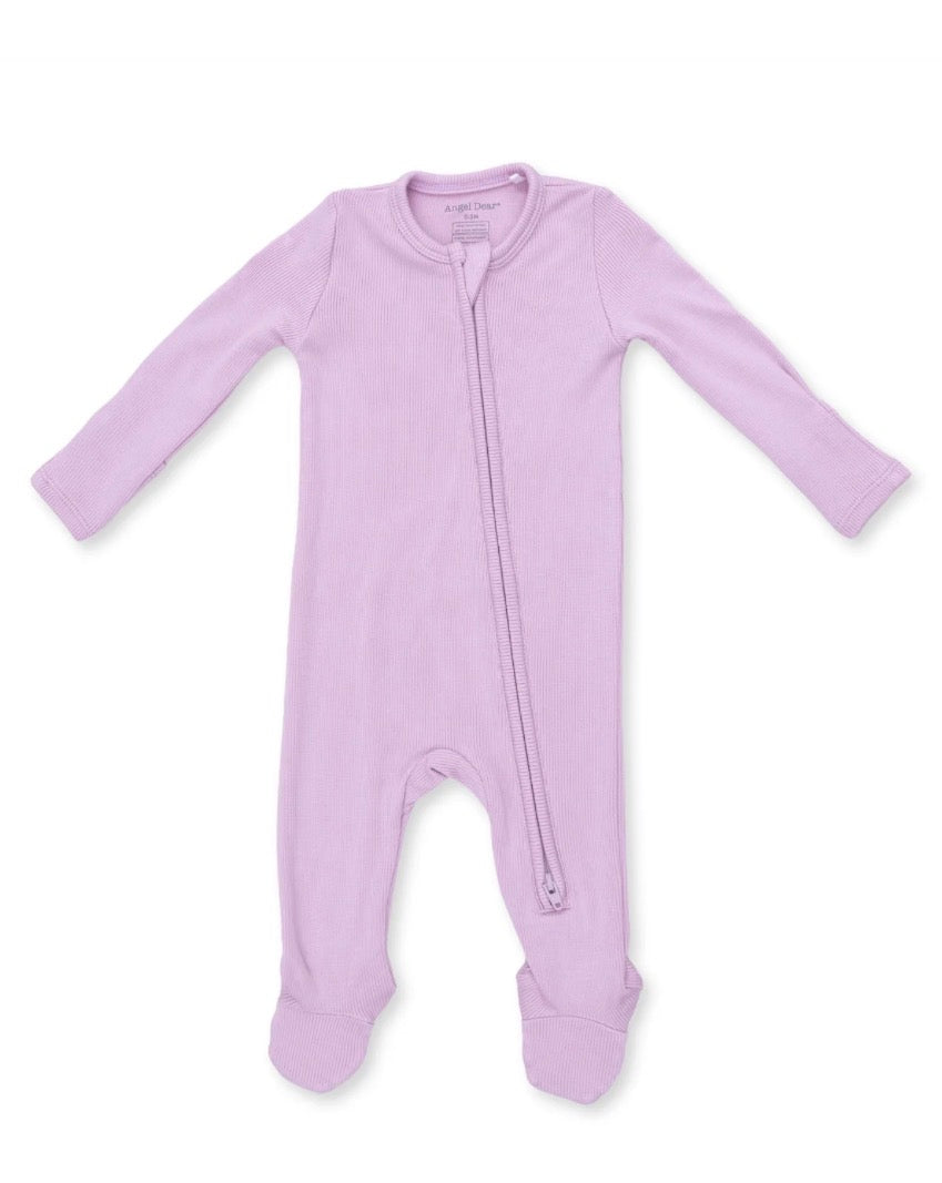 Solid Winsome Orchid 2 way zipper footie