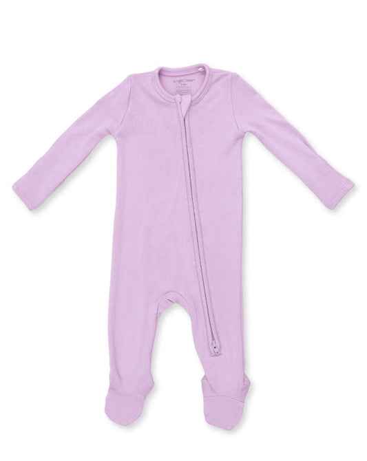 Solid Winsome Orchid 2 way zipper footie