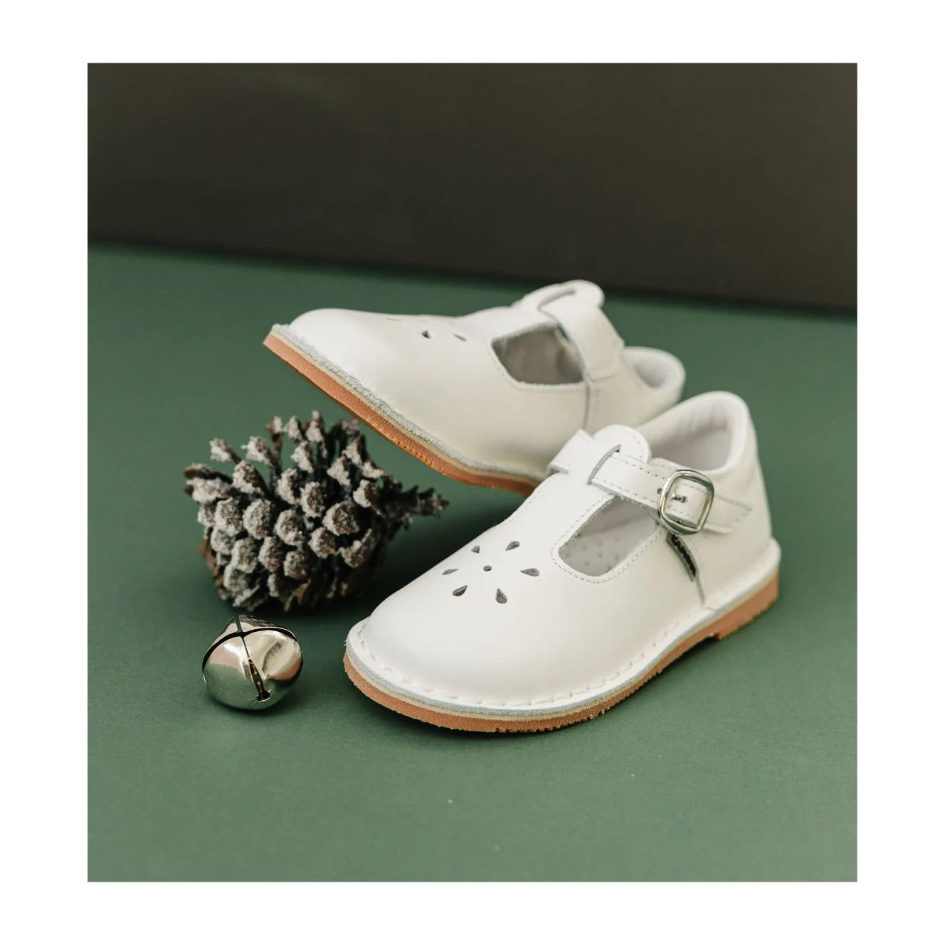 White Joy Classic Leather T-Strap Mary Jane