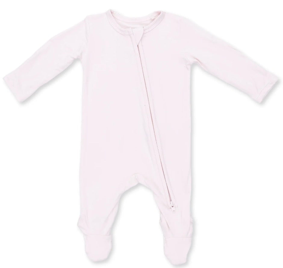 2 Way Zipper Footie Solid Mauve Morn