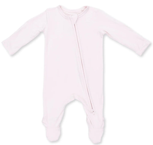 2 Way Zipper Footie Solid Mauve Morn
