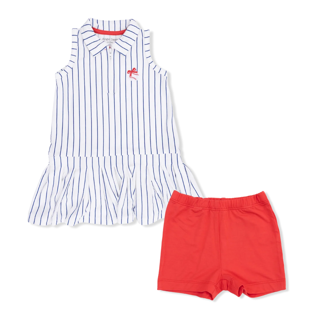 Baseball Stripe Polo Dress