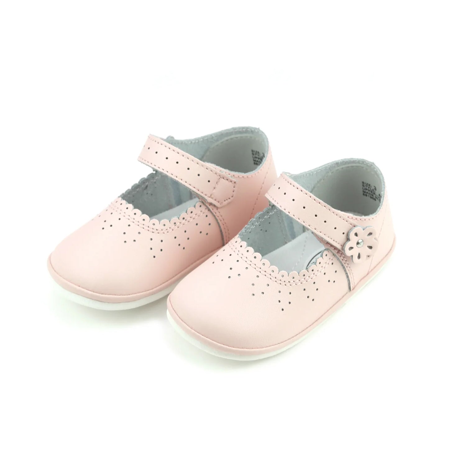 Pink Mia Scalloped Leather Mary Jane Shoe