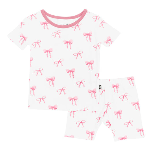 Short Sleeve Bow Pajama Set