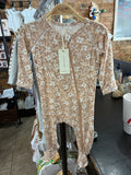 Quincy Mae Floral Zipper Footie
