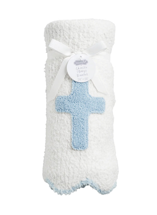 Blue Cross Chenille Blanket