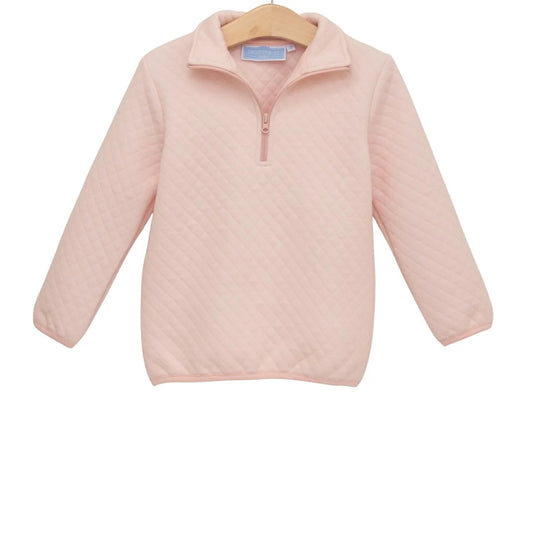 1/4 zip Quilter Pullover -Light pink