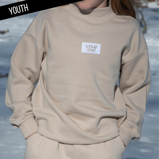 Khaki Lulu Mac Mock Neck