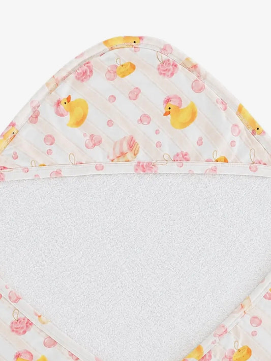 Bubble Duckie Pink Baby Towel
