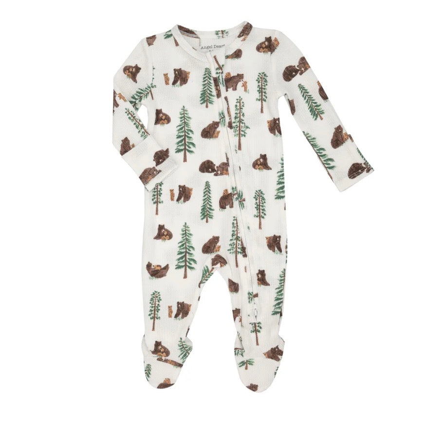 ANGEL DEAR BROWN BEARS THERMAL 2 WAY ZIPPER FOOTIE