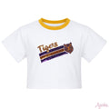 Sequin Tiger Face Stripes White Boxy
