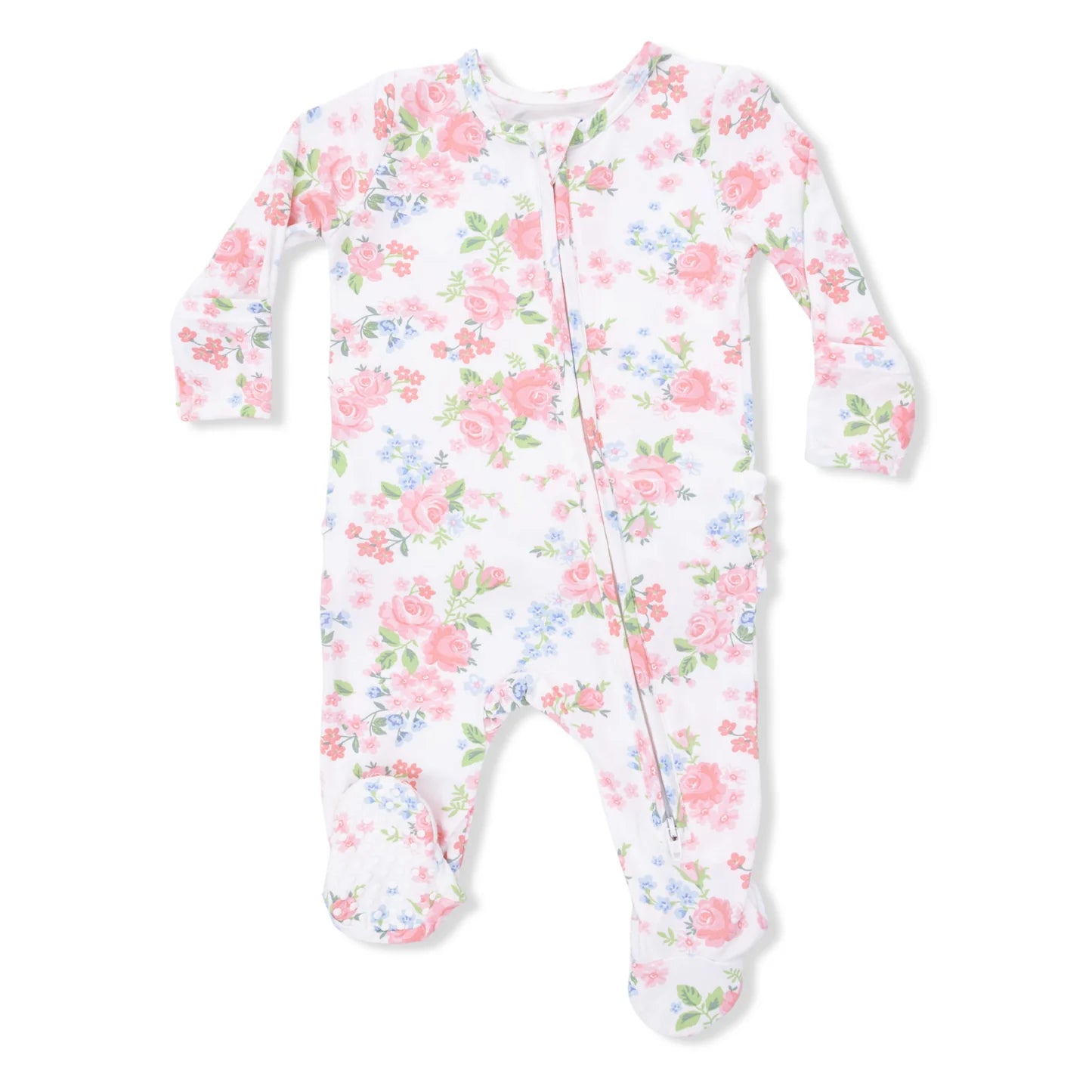 Cute Little Roses Ruffle Footie