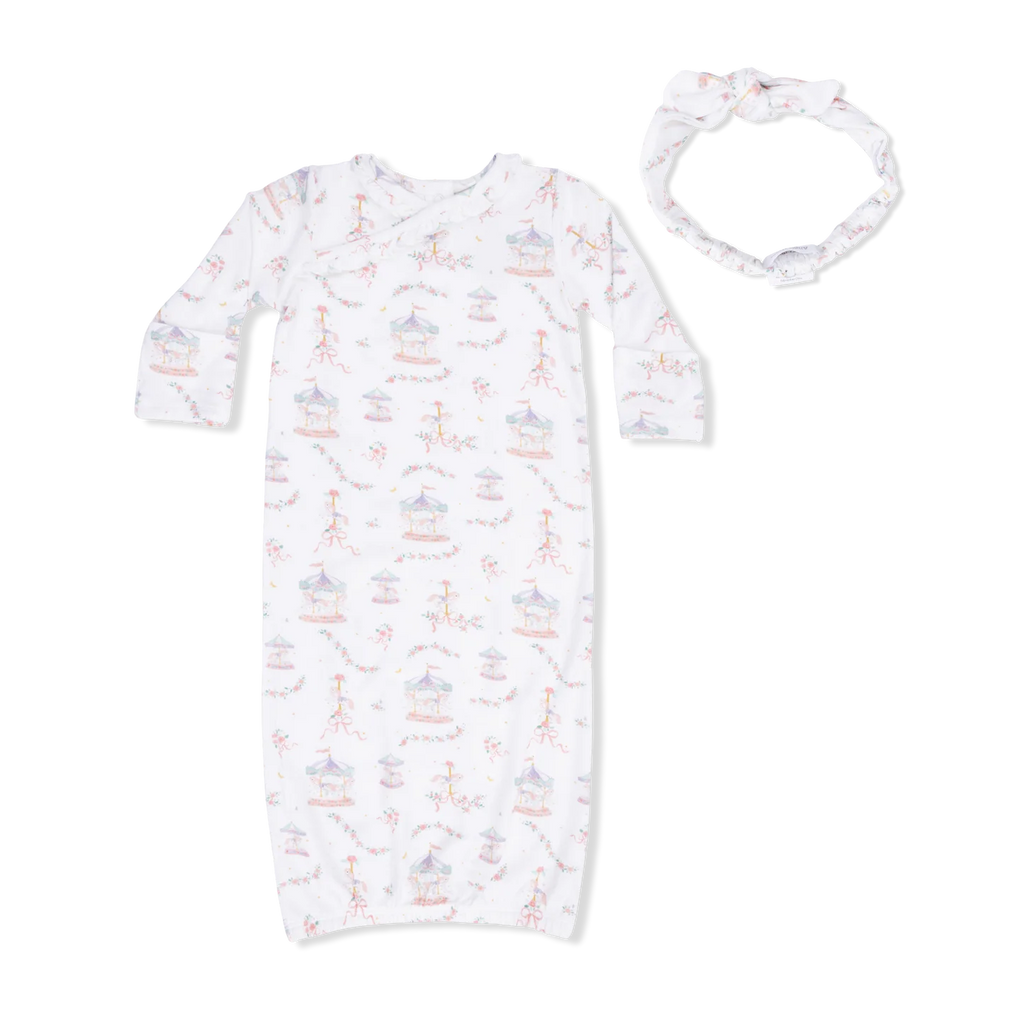 Carousel with Bows Gown with Headband