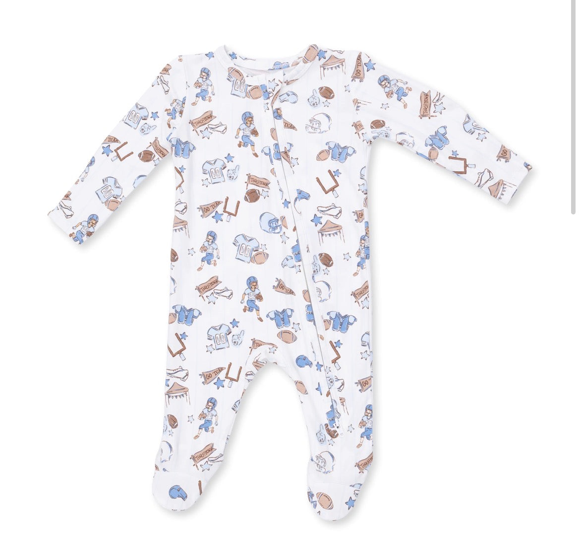 Football Nursery 2 Way Zipper Footie