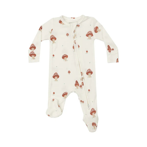 2 Way Zipper Footie Mushroom