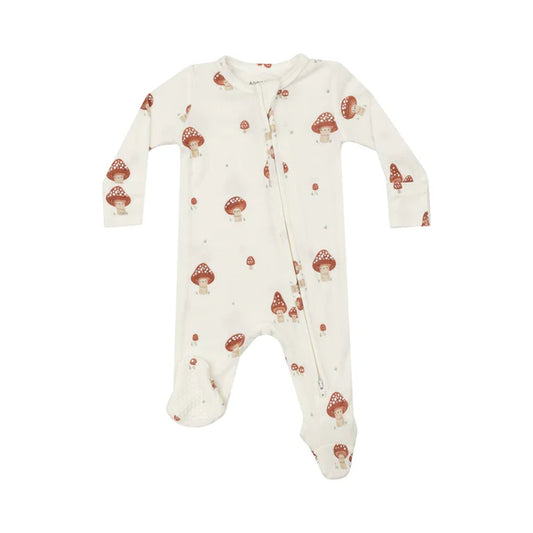 2 Way Zipper Footie Mushroom