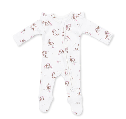 Explorer Puppy Pink 2 Way Ruffle Footie