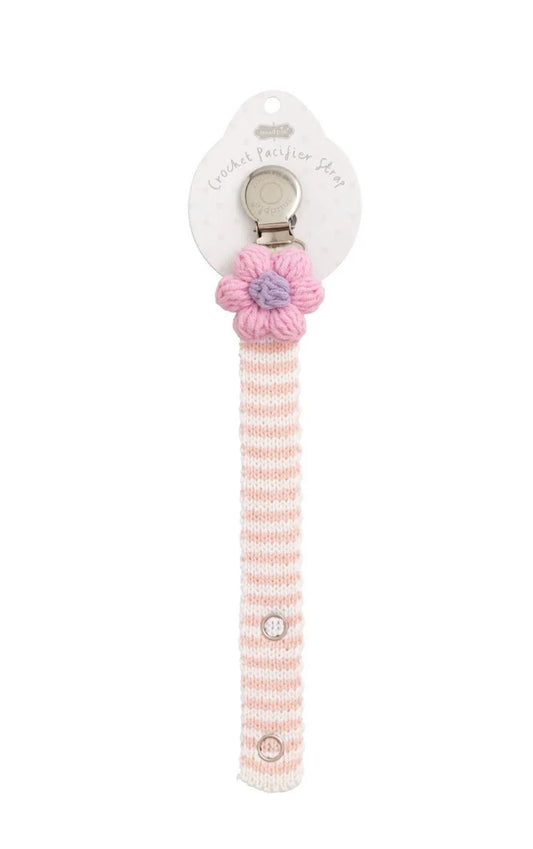Pink Flower Pacifier strap