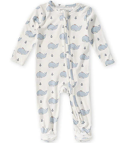 2 Way Zipper Footie Whales