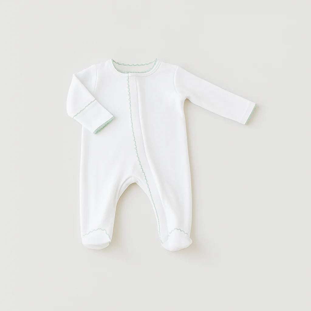 Baby Footie Green Trim