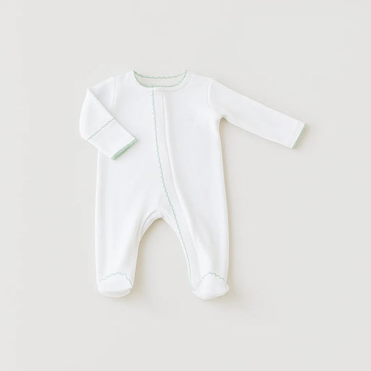 Baby Footie Green Trim