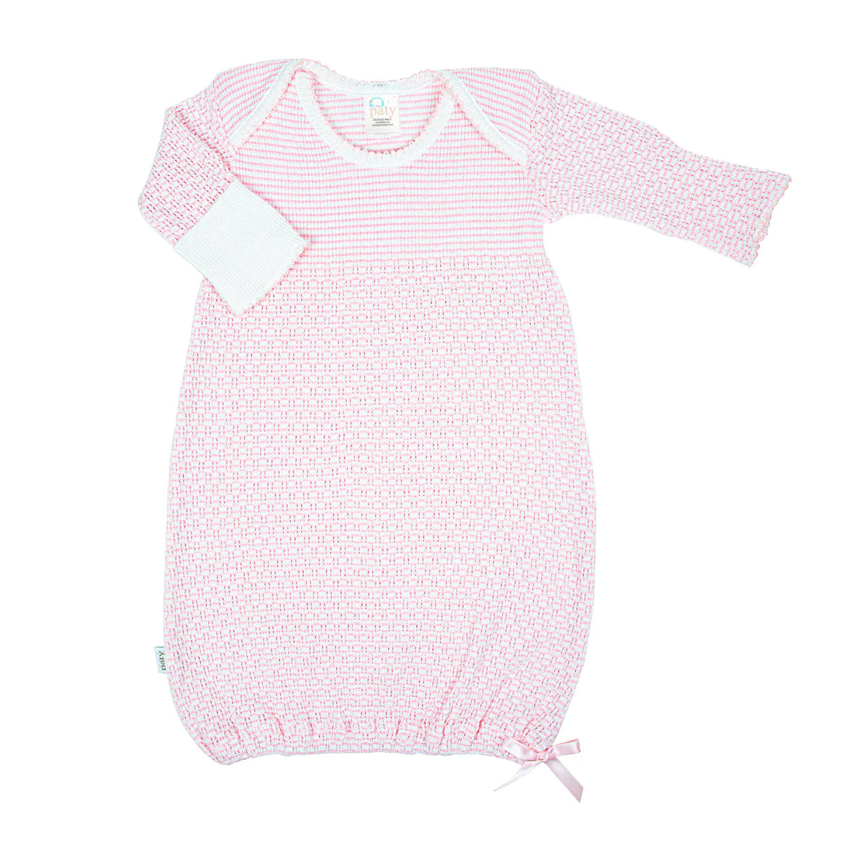 Pink Paty Knit Solid Color Gown