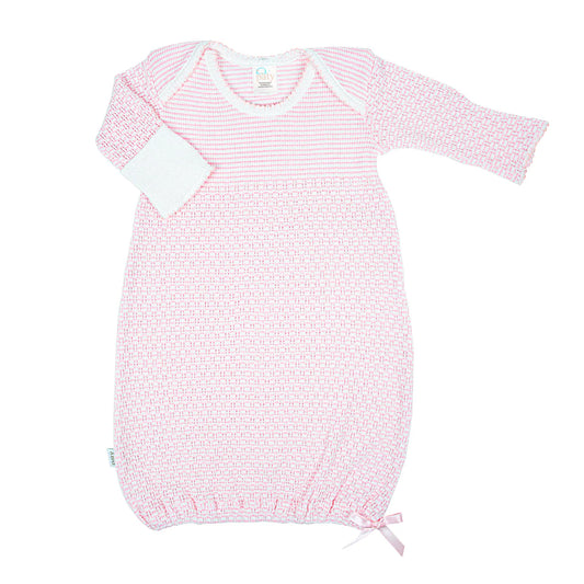 Pink Paty Knit Solid Color Gown