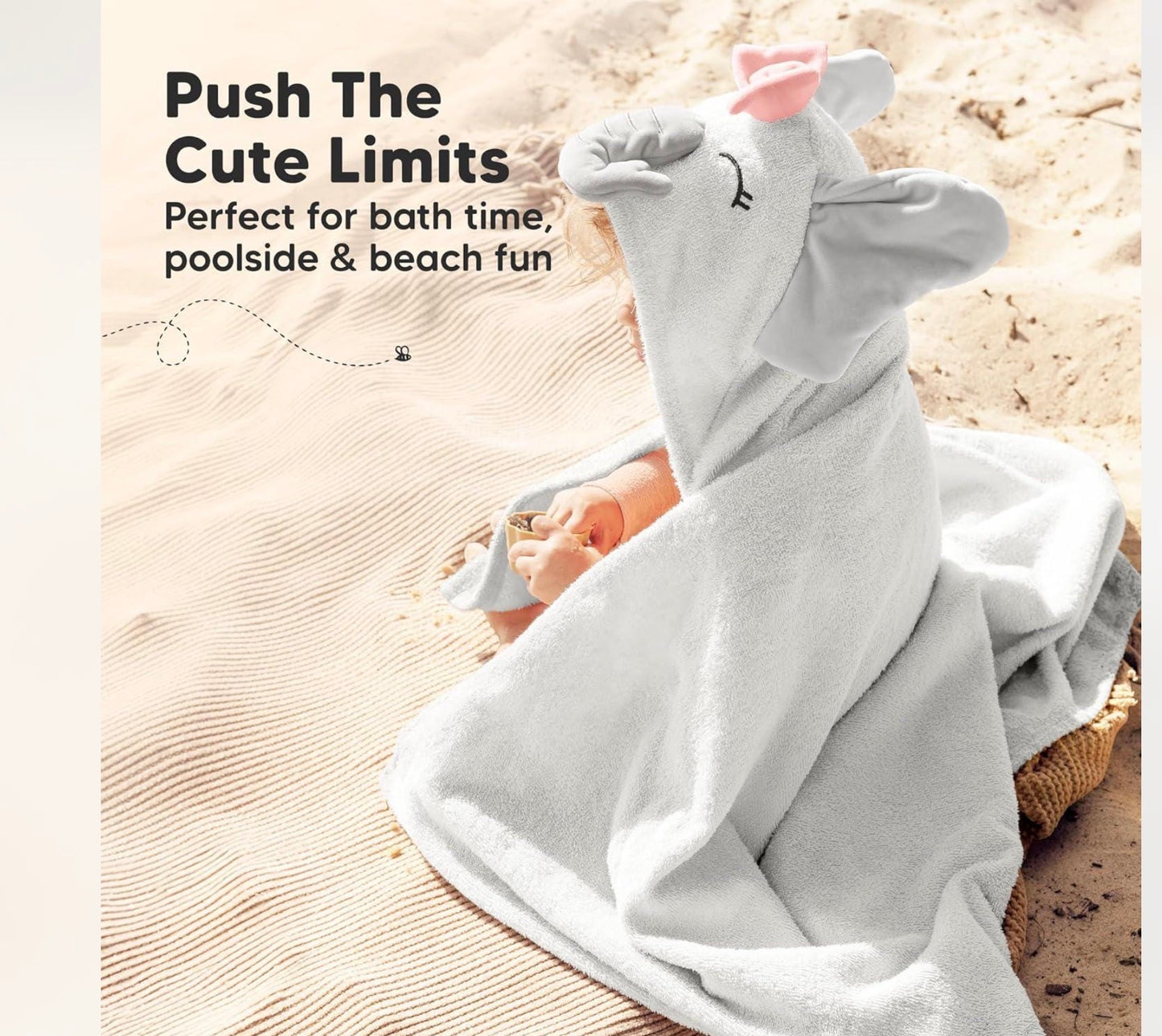 Elephant towel With Pink Bow