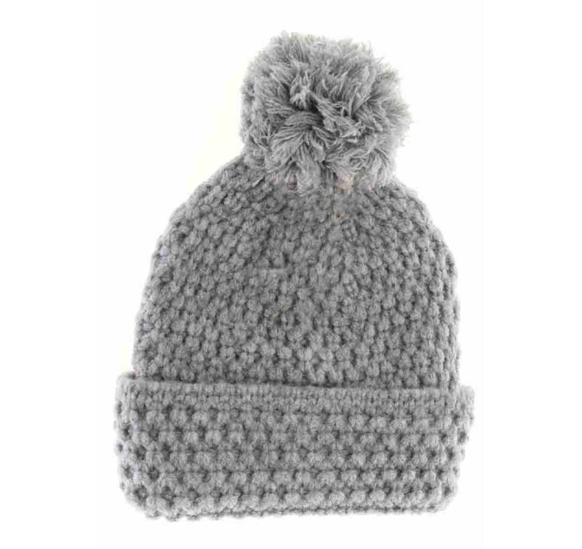 Kids Grey Bee Knit beanie