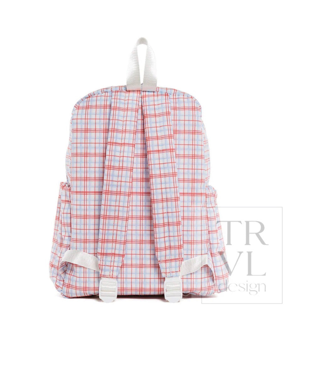 Backpacker Plaid Red and Blue