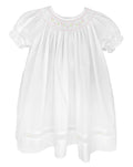Smocked Daygown with Voile Insert with Hat