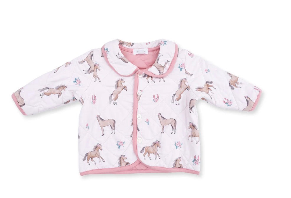 Quilted Jacket In “ I love horses “