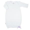 Lavender Trim Paty Knit Overlap Shoulder Gown