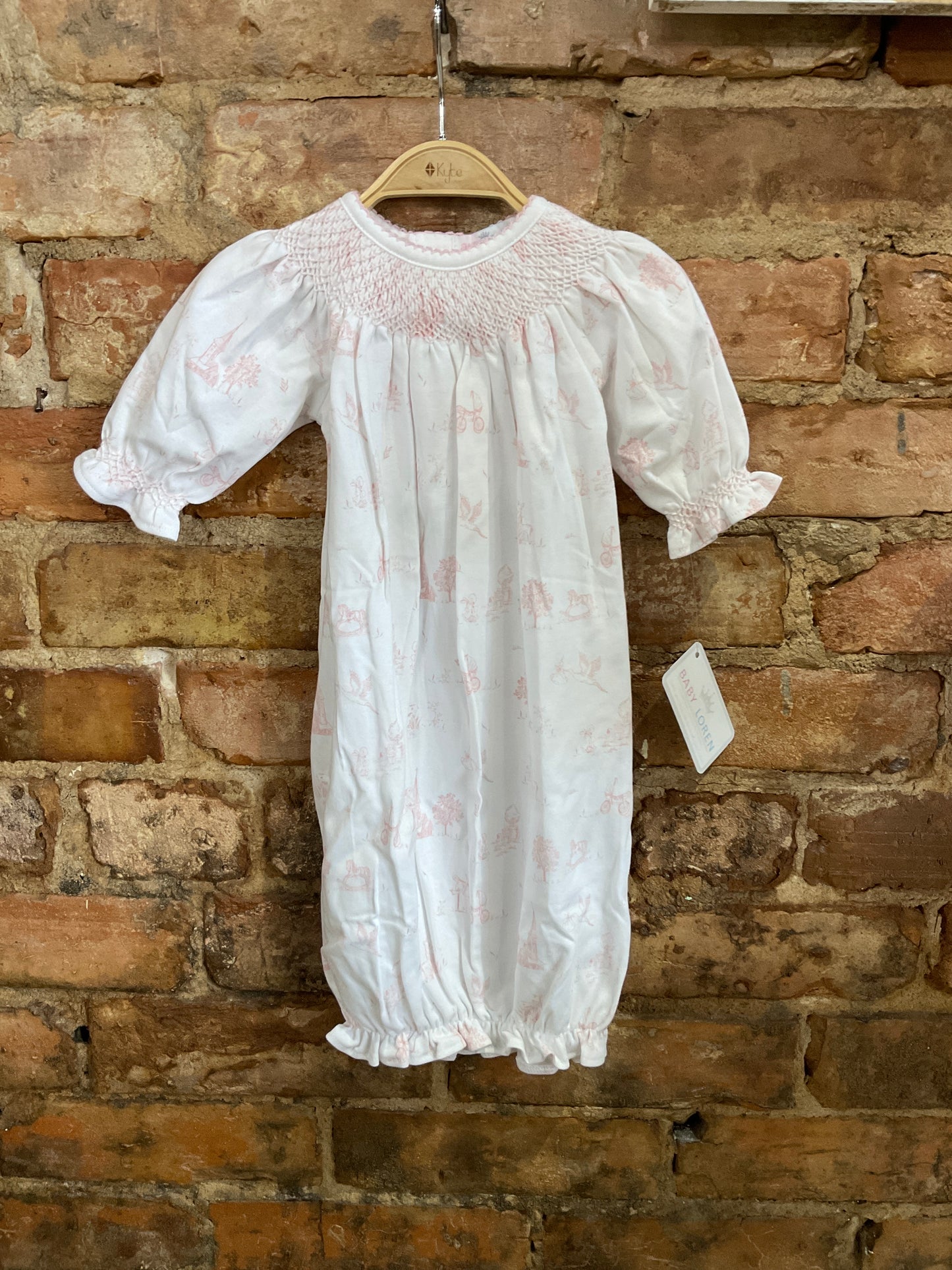 Pink toile smock gown