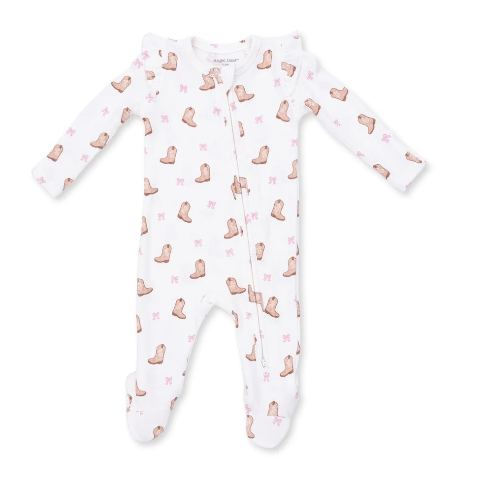 Mini Cowgirl Boots 2 way ruffle Footie