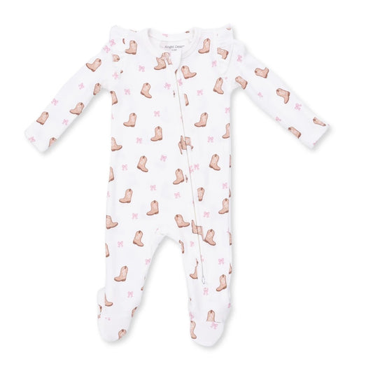 Mini Cowgirl Boots Ruffle Footie