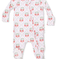 2 Way Ruffle Back Zipper Footie Cherry