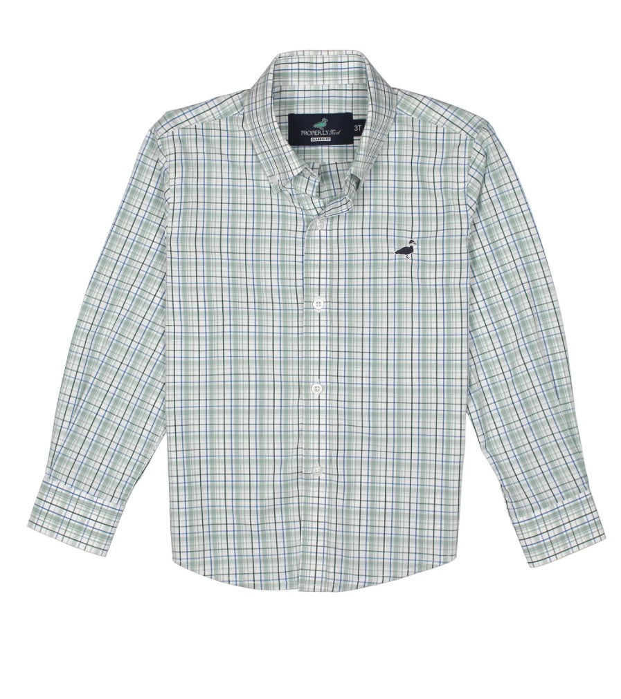 Boys Seasonal Sportshirt Sage Stream