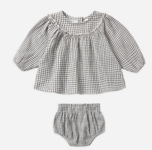 Mia Top + Bloomers Midnight Gingham