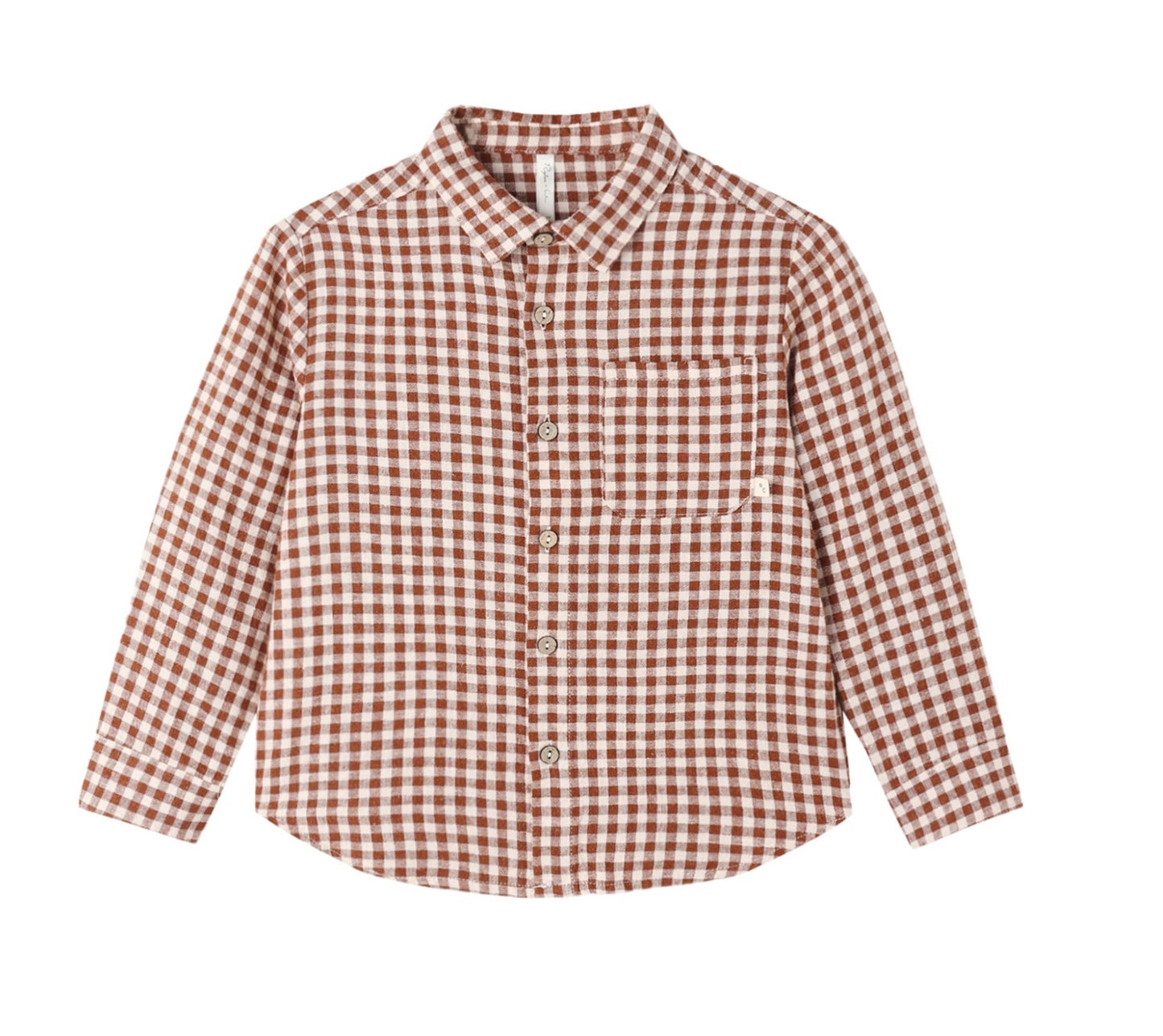 Collared Long Sleeve Shirt Brick Check
