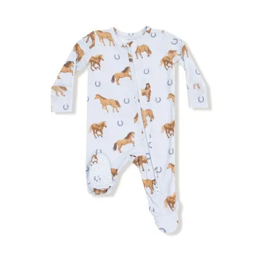 2 Way Zipper Footie Horses