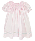 Pink Smocked Daygown with Voile Insert